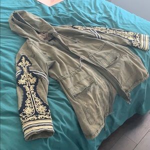 Free People Golden quills military jacket